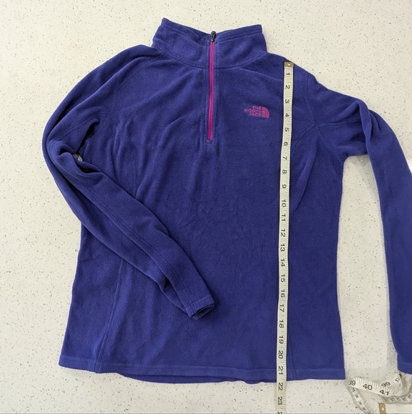 The North Face Women's Purple Fleece Jacket Sweatshirt Mock Neck 1/4 Zip Cozy S - Picture 4 of 9